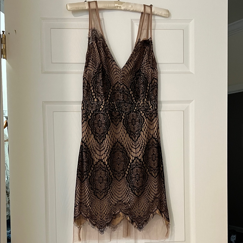 Black Lace Overlay Dress